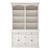 87" White Wood Sideboard with Hutch and Two Drawers