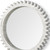 35" White Abstract Wood Framed Accent Mirror