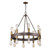 Cumberland 16-Light Wood Finish Chandelier With Raw Brass Sockets
