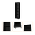 70" Black Wood Five Tier Bookcase