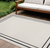 9' X 12' Ivory And Black Indoor Outdoor Area Rug