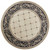 8' Ivory And Gray Floral Round Rug