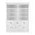 87" White Solid Wood Four Tier Bookcase