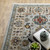 Homeroots Home Decor 10' x 13' Oriental Power Loom Stain Resistant Area Rug, Blue Beige Grey Green Yellow And Rust, With Fringe