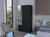 71" Black Mirrored Two Door Two Drawer Combo Dresser