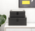 Set Of Two Black Faux Leather And Mirrored Glass Jewelry Boxes