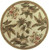 8' Ivory Hand Tufted Bordered Tropical Plants Round Indoor Area Rug