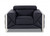 Three Piece Indoor Black Italian Leather Six Person Seating Set