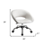 White and Silver Faux Leather Adjustable Height Swivel Rolling Office Chair