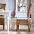 Set of Two Cream And Natural Rattan Dining Parsons Chairs
