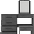 39" Gray Wood Four Drawer Vanity Table