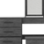 39" Gray Wood Four Drawer Vanity Table