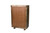 35" Brown Carved Geometric Solid Wood Five Drawer Dresser