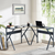 49" Black Wood and Metal Corner H-Shape Computer Desk