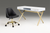 Black and Gold Faux Leather Adjustable Height Swivel Rolling Office Chair