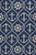 7' Round UV treated Polypropylene Navy Area Rug