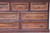 64" Brown Distressed Solid and Reclaimed Wood Seven Drawer Double Dresser