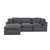 108" Dark Gray Corduroy Modular Sofa With Ottoman And Toss Pillows