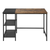 43" Brown and Black Wood and Metal H-Shape Computer Desk