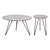 Set of Two Gray and Black Wood and Steel Round Nested Coffee Tables