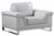 32" Grey Lovely Light Leather Chair