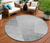 8' Gray Silver And Charcoal Round Abstract Washable Indoor Outdoor Area Rug