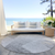 8' Gray Silver And Charcoal Round Abstract Washable Indoor Outdoor Area Rug