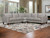 Gray Leather L Shaped Three Piece Corner Sectional