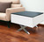 20" Black And White Mirrored Glass Square Cross Legs End Table