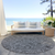 8' Gray Charcoal And Silver Round Floral Washable Indoor Outdoor Area Rug