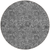 8' Gray Charcoal And Silver Round Floral Washable Indoor Outdoor Area Rug