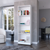 71" White Wood Four Tier Bookcase