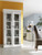 Classic White and Glass Double Door Storage Cabinet