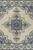 8'x10' Ivory Blue Hand Hooked UV Treated Floral Medallion Indoor Outdoor Area Rug