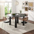 59" Black Solid Wood Round Top Dining Table