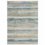 4' X 6' Ivory Beige Grey Blue And Tan Abstract Power Loom Stain Resistant Area Rug With Fringe