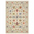 2' X 6' Ivory Salmon Pink Gold Blues Grey Rust And Green Oriental Power Loom Stain Resistant Runner Rug With Fringe