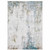 5' X 7' Ivory Teal Blue Grey Brown And Gold Abstract Printed Stain Resistant Non Skid Area Rug - 606114620761