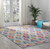 Homeroots Home Decor 8’ x 10’ Multicolor Ogee Pattern Area Rug, Multicolor, 8' x 10' Size