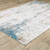8' X 10' Ivory Teal Blue Grey Brown And Gold Abstract Printed Stain Resistant Non Skid Area Rug - 606114620778