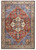 5' X 8' Blue And Orange Floral Medallion Area Rug