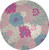 Homeroots Home Decor 8’ Round Gray and Pink Tropical Flower Area Rug, Gray and Pink, Round