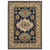 Homeroots Home Decor 5' x 8' Oriental Area Rug, Navy Charcoal Orange Rust Gold Pale Blue Olive Beige and Salmon, With Fringe