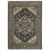 7' X 10' Blue And Midnight Oriental Area Rug With Fringe
