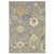 5' X 8' Gray Ivory And Blue Oriental Area Rug With Fringe