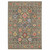 2' X 6' Grey Salmon Pink Gold Blue Rust Deep Blue Ivory And Green Oriental Power Loom Stain Resistant Runner Rug With Fringe