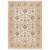 Homeroots Home Decor Oriental Power Loom Stain Resistant Area Rug, Ivory and Gold, 5' x 8' with Fringe