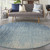 Homeroots Home Decor 8’ Round Navy and Light Blue Abstract Area Rug, Navy and Light Blue, Round