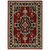 3' X 5' Red and Black Oriental Power Loom Area Rug