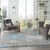Homeroots Home Decor 8' x 10' Charcoal and Blue Big Flower Area Rug, Charcoal and Blue, 8 x 10 Feet